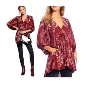 Free People girl talk tunic SIZE SMALL boho oversized pockets